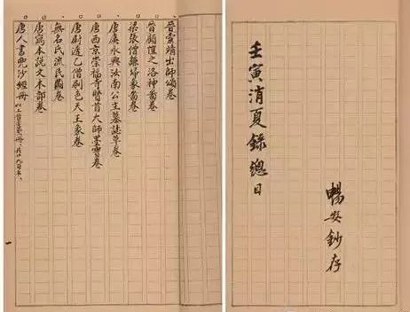 《壬寅销夏录》在“四大销夏录”中的命运最为坎坷。1911 年付梓未遂，稿件辗转几手，后来入藏中国文物研究所，直到 2004 年才由文物出版社影印出版。图为王世襄抄本总目（题为“消夏”）