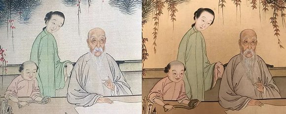 佳士得卷（左）与上博卷（右）袁枚、戴兰英及恩官