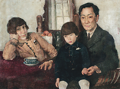 杨仲子全家福(油画)1928年徐悲鸿 龙美术馆藏