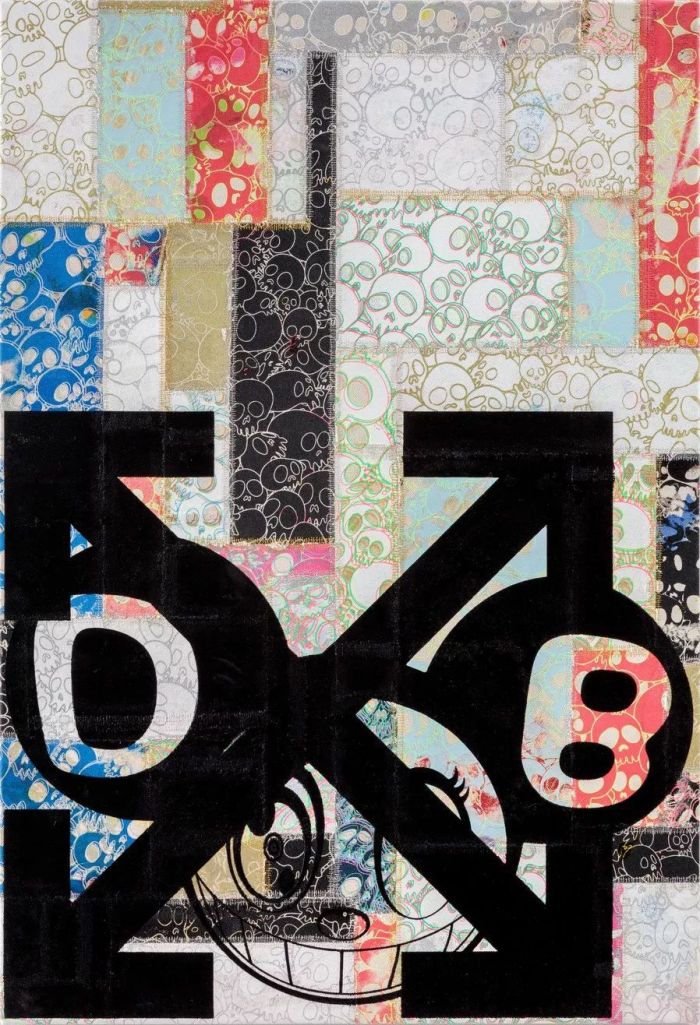 Takashi Murakami and Virgil Abloh, DOB and Arrows:Patchwork Skulls,2018
