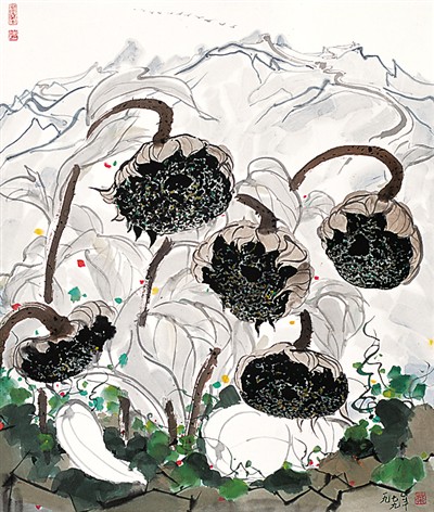 深圳美术馆收藏的美术家作品。图为李苦禅作品。