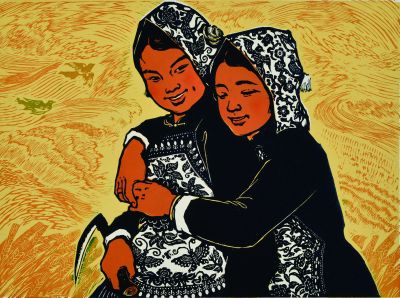  丰收的喜悦（版画） 1979年 伍必端 中国美术馆藏