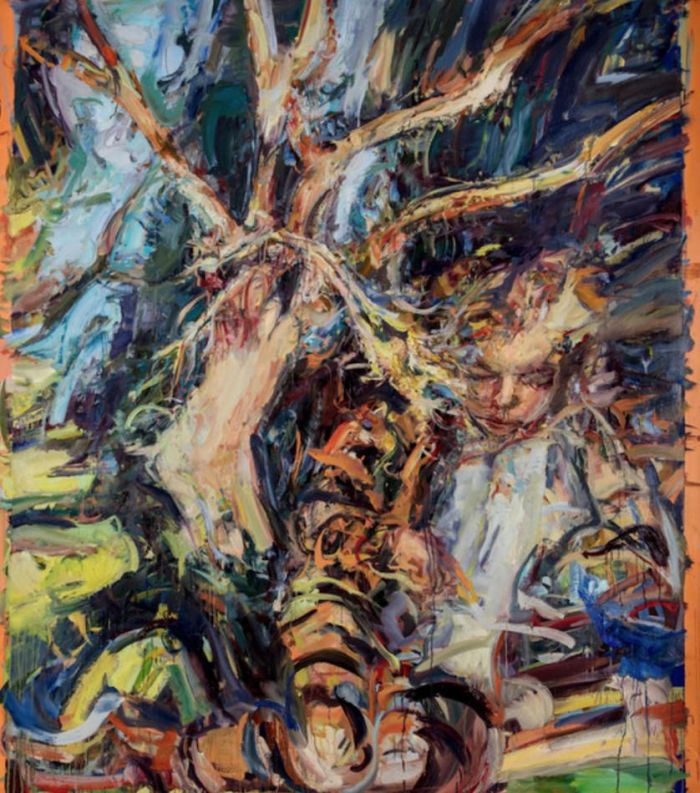 ▲凯瑟琳·古德曼（Catherine Goodman），《虎女》（Tiger Girl），2018，油彩 画布，226.5 x 198 厘米 / 89 1/8 x 78 英寸，©?凯瑟琳·古德曼，图片：豪瑟沃斯