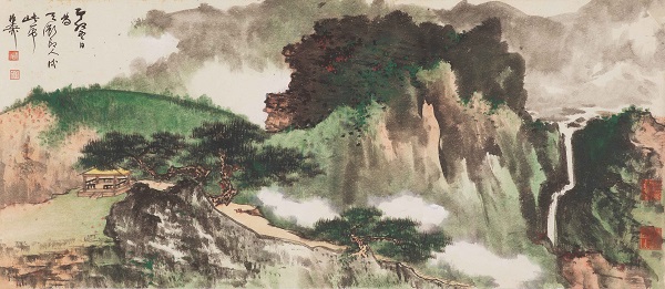谢稚柳《青山飞瀑》