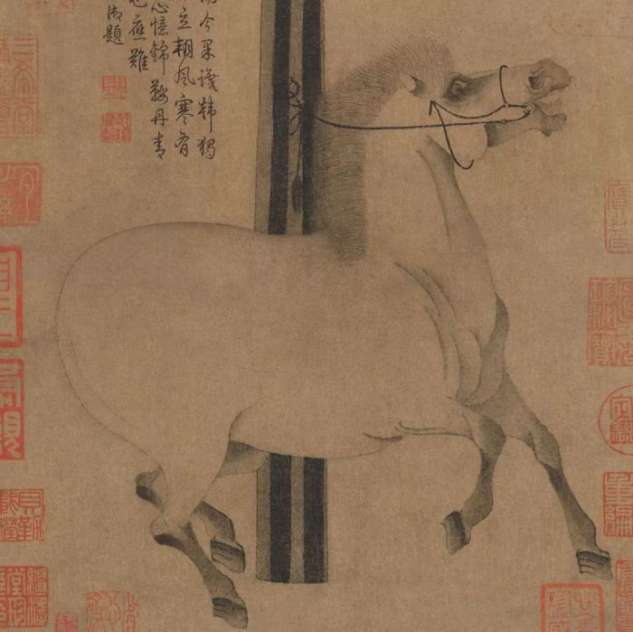 《照夜白图》及局部 中国唐代 韩幹 约 750 年