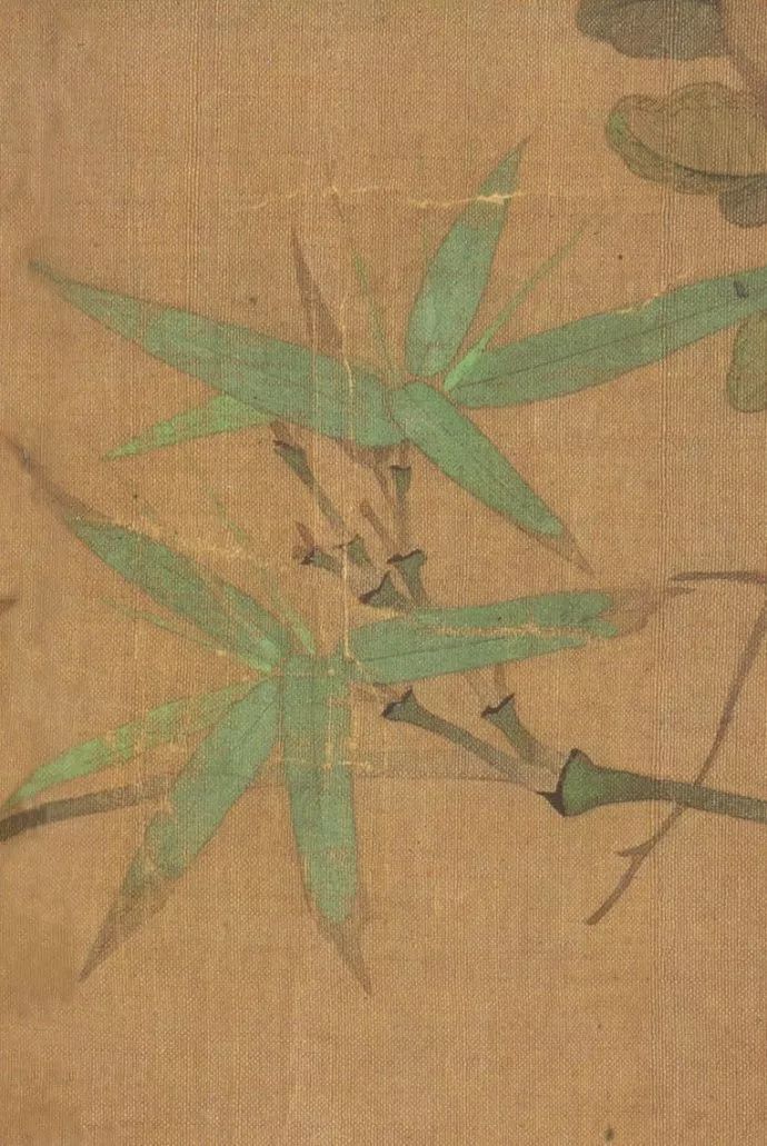 《竹禽图》及局部 中国北宋 宋徽宗 约 1100 年