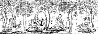 竹林七贤与荣启期，应是荣启期与林下七贤