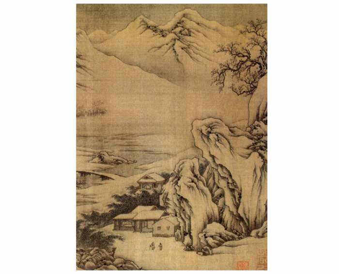 王维《江干雪霁图》。
