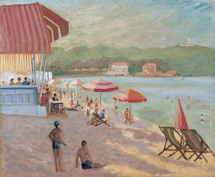 Winston Churchill，Beach Scene on the Riviera