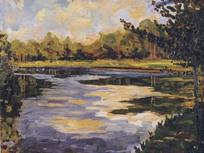 Winston Churchill，Lake near Breccles in Autumn