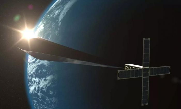 特雷弗·帕格林，《轨道反射器 》(Orbital Reflector)，2018。设计渲染图。图片致谢艺术家和 Nevada Museum of Art