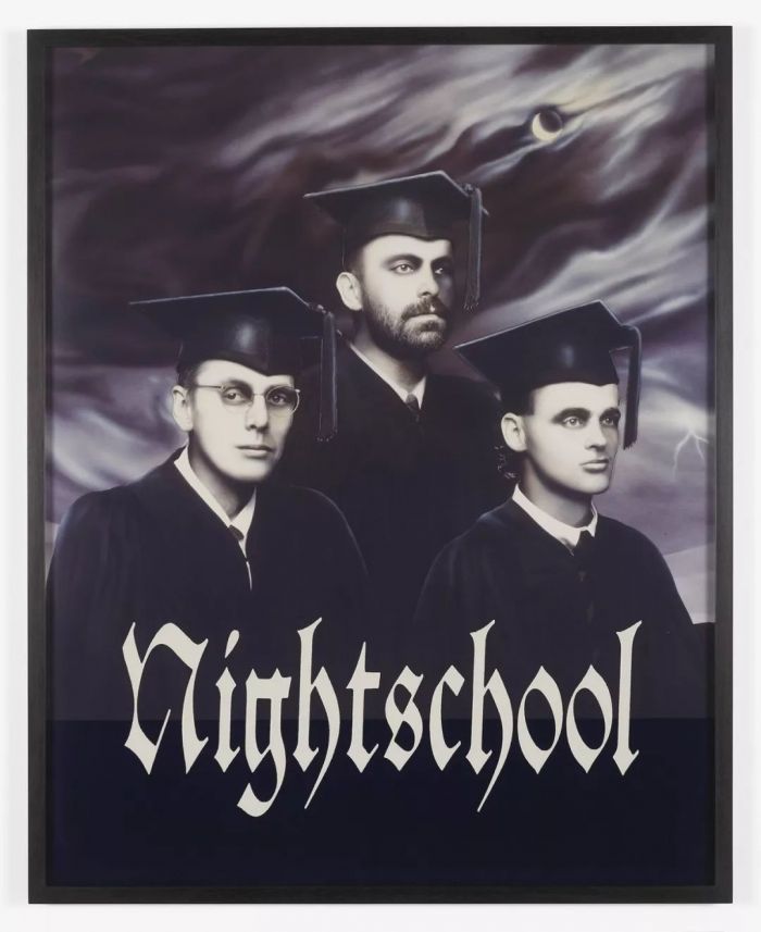 《Nightschool》（1989），乙烯基，225.4cm×160cm。