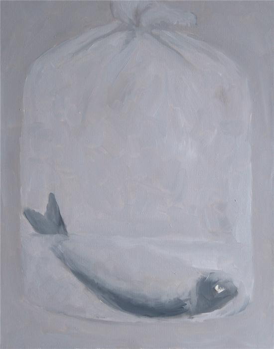鱼 布面油画 40X50CM 年代2014 查大维