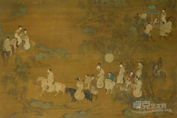 明人佚名《虢国夫人游春图》赏析
