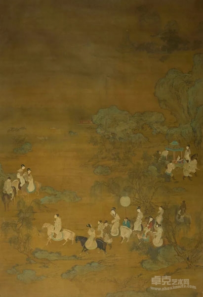明人佚名《虢国夫人游春图》赏析