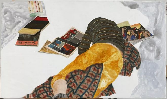 《谁睡了我的枕头》，2010，板上油彩及丙烯颜料，72x122cm