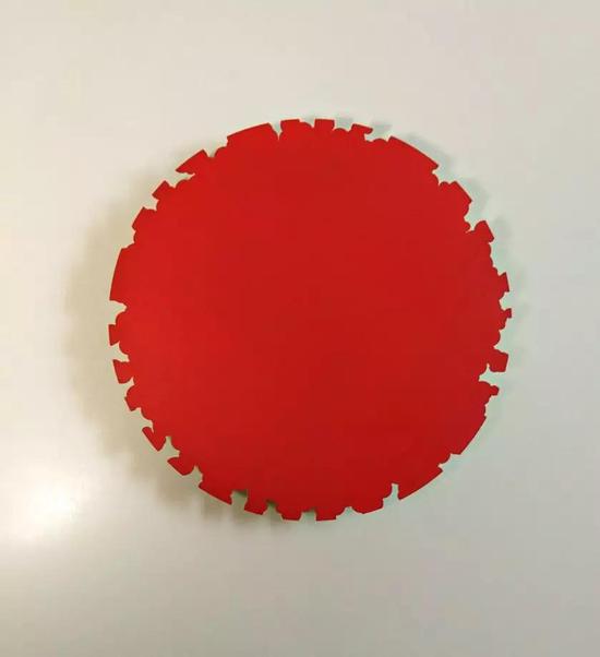 Aluminium disc，? 40cm，Spray paint on aluminium铝上喷漆，2018