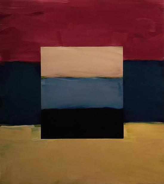 肖恩·斯库利 《窗-淡蓝色》 铝板油画 216cm×190cm 2017