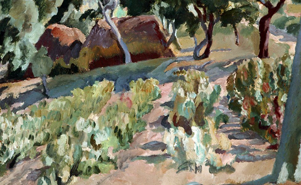 范妮莎·贝尔（Vanessa Bell）的《葡萄园》（The Vineyard ）被选为受梵高启发而创作的示范性作品。