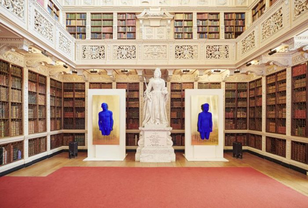 Installation view, Blenheim Palace,Yves Klein, Relief Portrait of Arman, Relief Portrait of Claude Pascal, courtesy of Blenheim