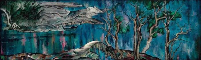 曾梵志，《无题》，2018，油彩 画布，100 x 330 厘米 / 39 3/8 x 129 7/8英寸。©曾梵志，图片：艺术家、豪瑟沃斯