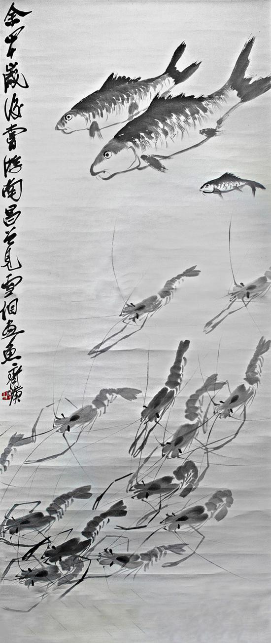 齐白石《鱼虾图》