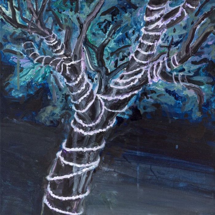 冠蓁〔城市树 〕30X30X5cm 压克力、画布 2017。图/ 王冠蓁 提供。