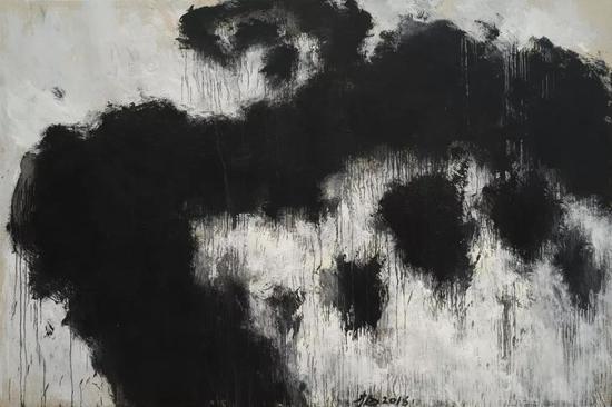 张方白 凝固4号 300x200cm 布面油画 2018年