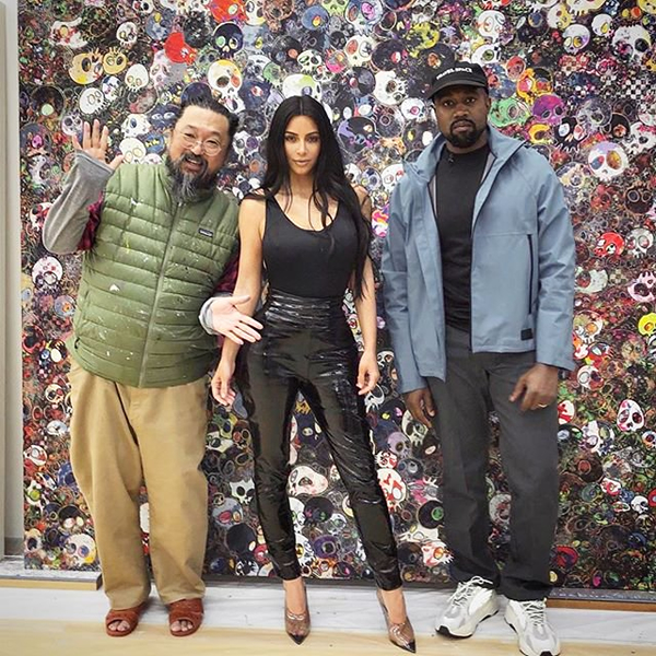 金·卡戴珊、坎耶·韦斯特在村上隆工作室。图片来源：takashi murakami?