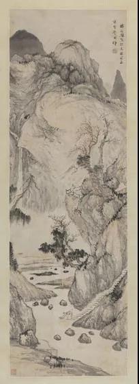 杨文驄（款） 悬崖观瀑 明代 中国美术馆藏（邓拓捐赠）