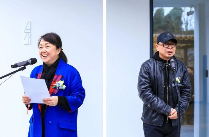 策展人康瑛、艺术家刘伟福致辞