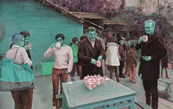 《老鹰茶的滋味》 布面油画 180cmx280cm 2013