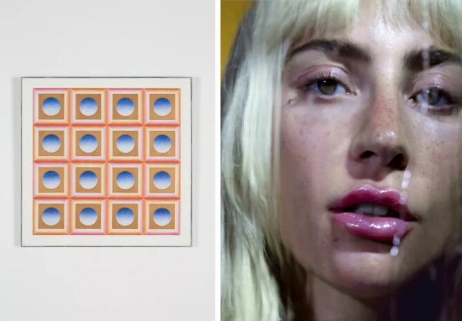 （左）朱迪·芝加哥，《童年终结 #2》，1972。Salon 94 画廊（右）玛丽莲·敏特，《Gaga Oh La La》，2018。Salon 94 画廊