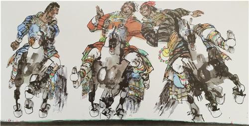 《巴彦布鲁克的人们》136×68cm