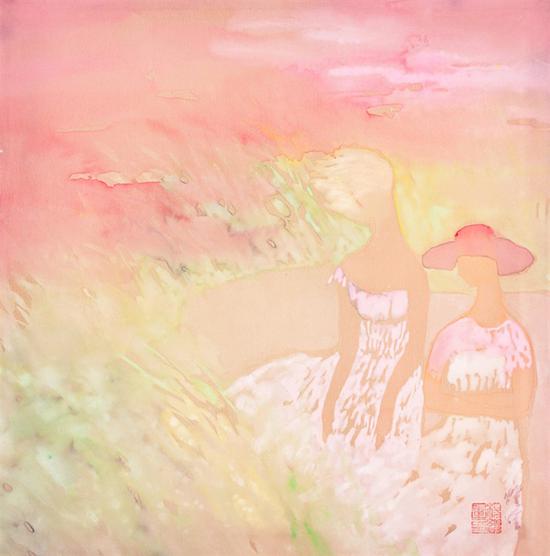 粉色云语#1 杨缨 绢本设色 40X40cm 2007