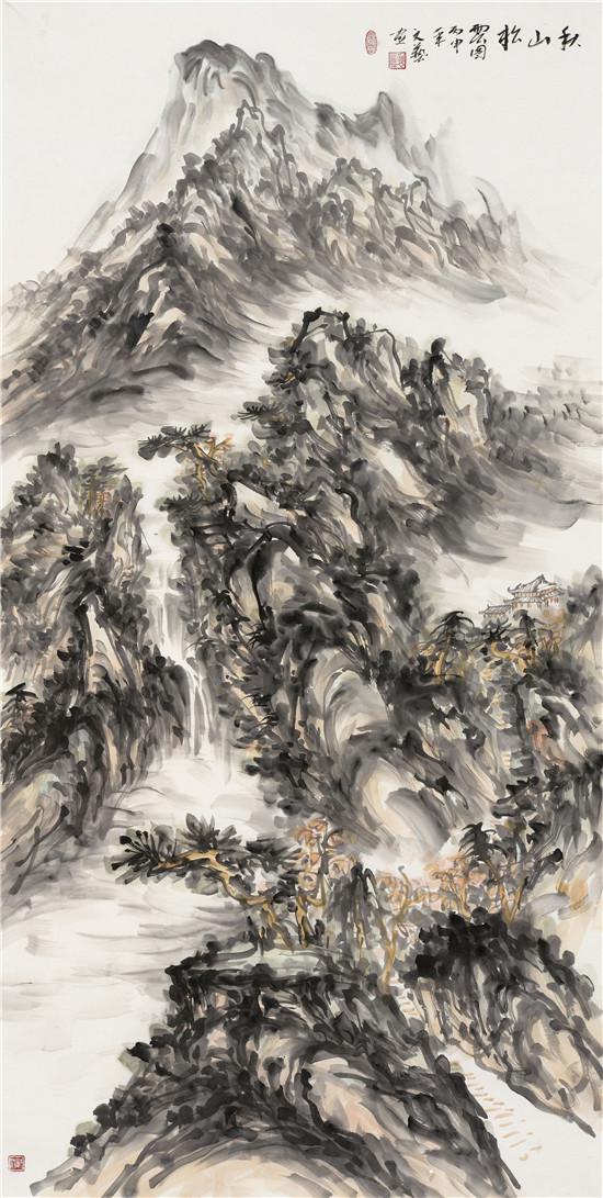 秋山松云图 68x180cm