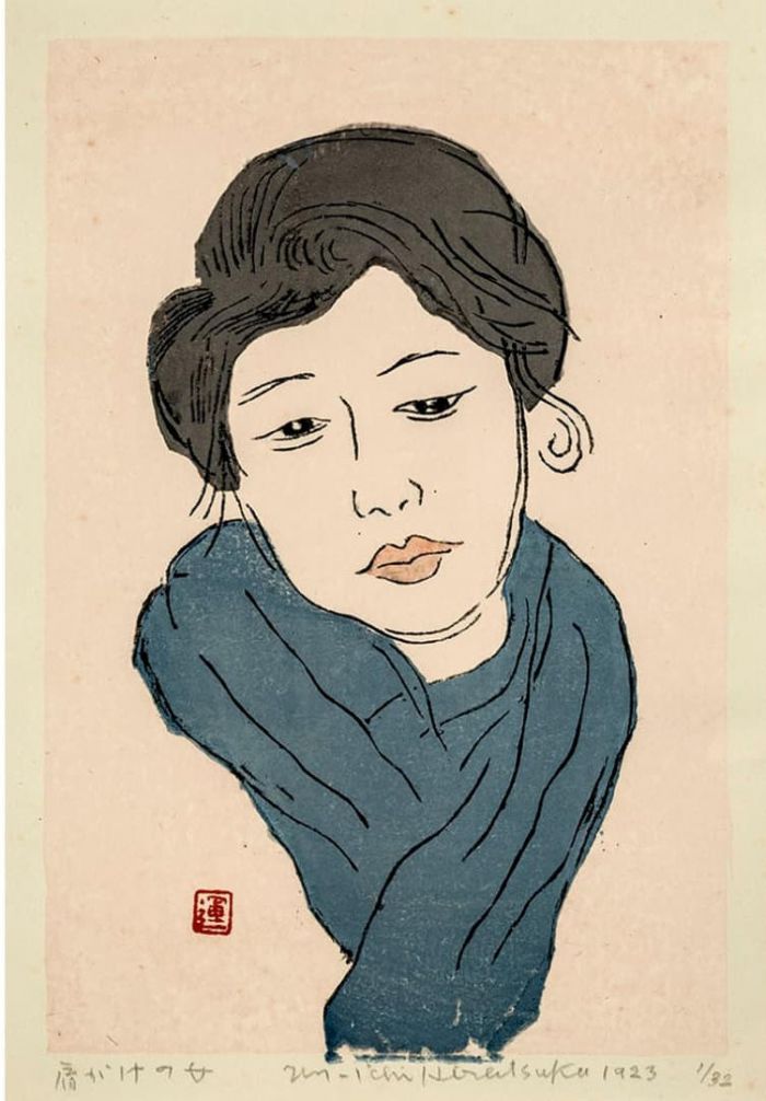 《披着披肩的女人》