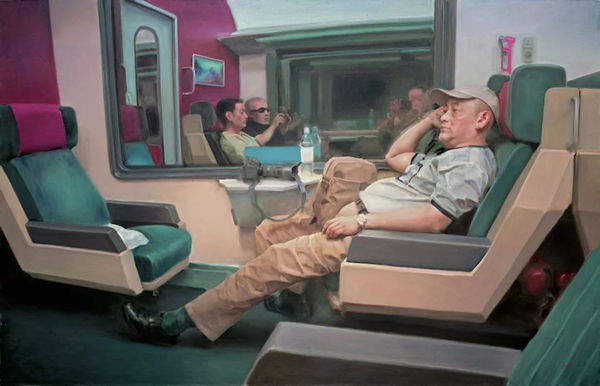 《开往威尼斯的快车》180X280cm 布面油画 2015
