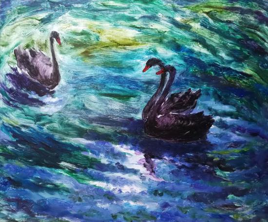 《鹅 教子》2009年作品