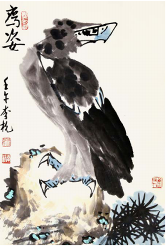 《鹰姿》450mm×690mm创作年代：2002 年