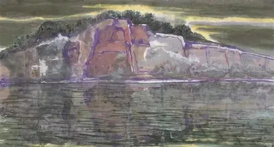 《石城漫步》 180x97cm 纸本彩墨 2018