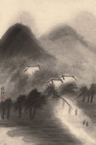 朱雅梅 山水图之八 59.5cm×38.5cm 纸本设色 2018年