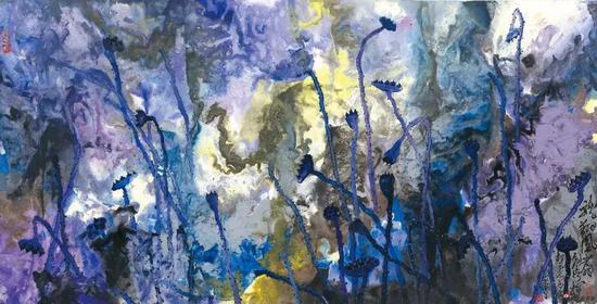 龙翔飞翥，纸本彩墨，70x138cm，2016年，聂危谷