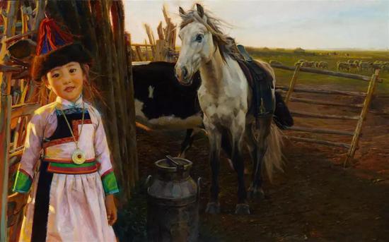 牧歌轻扬 布面油画 81X130cm 2012年