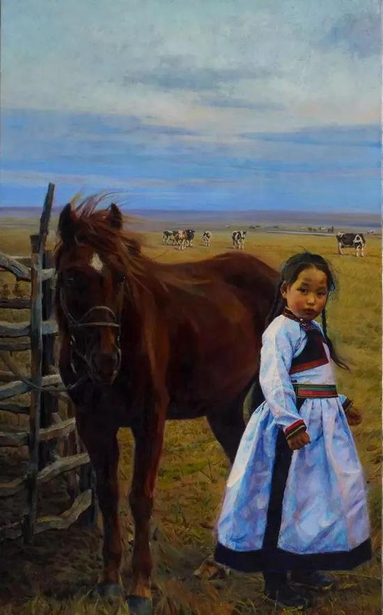 风野童心 布面油画 116.5X72.5cm 2011年