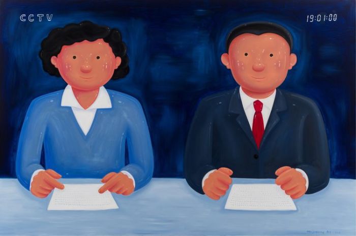新闻联播01   200×300cm   2018 布面油画