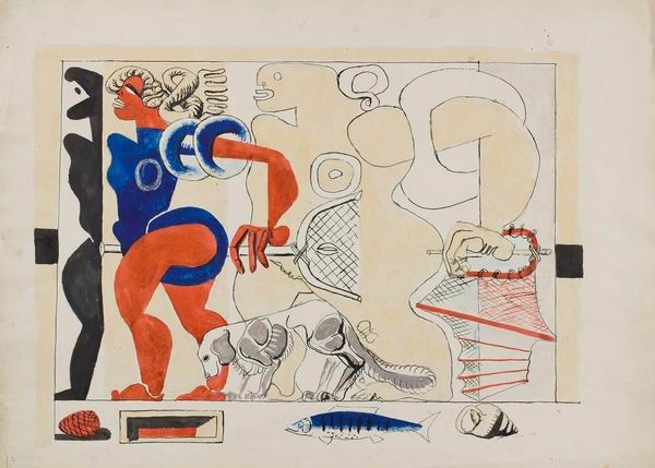 Le Corbusier, ;Trois figures de femme et chien; ? FLC/ADGAP