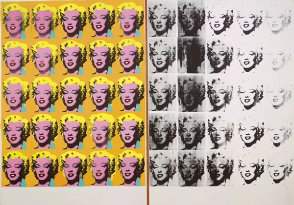 安迪·沃霍尔，《玛丽莲双联画》（Marilyn Diptych），1962。图片： The Andy Warhol Foundation forthe Visual Arts, Inc. / Artists Rights Society (ARS) New York