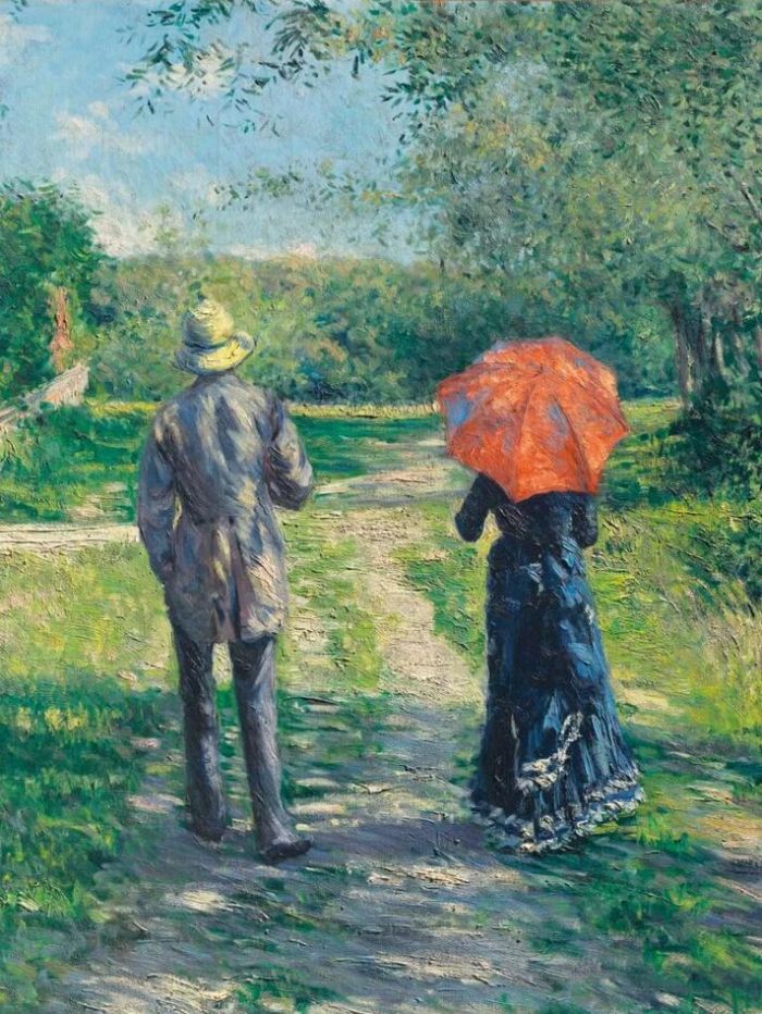 古斯塔夫·卡耶博特（Gustave Caillebotte）《同行》Chemin montant, 1881年作于特鲁维尔。将于2019年2月27日佳士得伦敦印象派及现代艺术晚间拍卖呈献