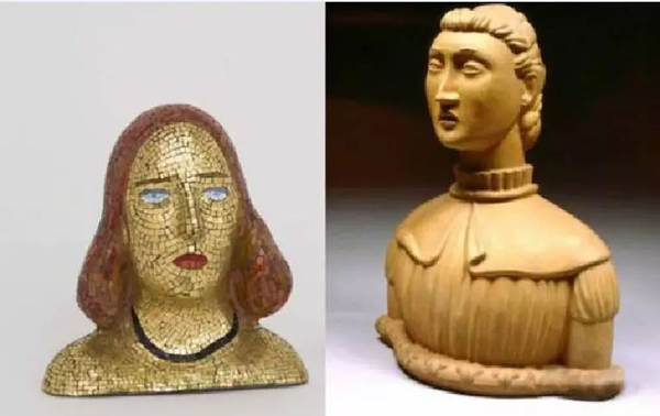 左：封塔纳1940年作品《Portrait of Teresita》